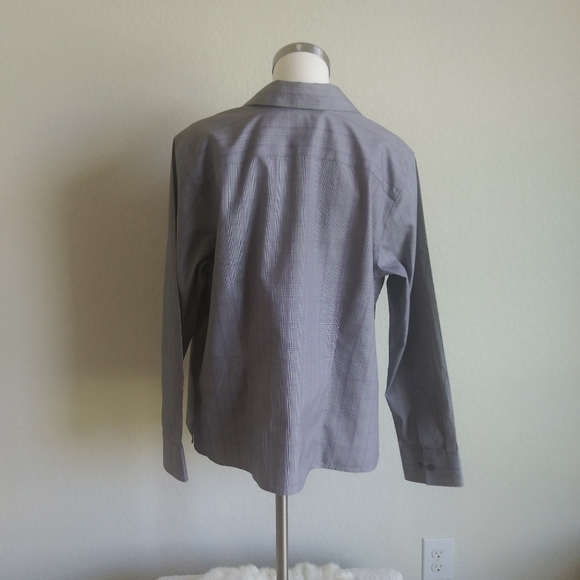 Non-Iron Women's Dress Blouse Size 16W Plaid Butto - Picture 4 of 6